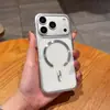 Adecuado para iPhone 17 Pro Max, funda de teléfono con pintura metálica corrugada, funda rígida con botón metálico de rayas magnéticas Apple 16