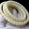 Pulsera de Raíz de Bodhi de Jade Blanco de 108 Cuentas Pulsera de Cuentas de Manzana Pulsera de Cuentas de Barril Cuentas de Semilla de Bodhi Cuentas Redondas Cuentas Sueltas Cuentas Budistas Mayoreo