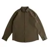 Camisa de trabalho de alta qualidade estilo japonês para homens, 190g, manga longa 100% algodão, casual, perfeita para usar por baixo de uma jaqueta retro americana