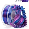Filamento para impressão 3D, filamento PLA seda dupla cor, 250G, filamento PLA seda, compatível com impressoras Bambu Lab e Creality, etc.