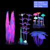 Decoraciones Paisajísticas para Acuario, Plantas Acuáticas Artificiales Luminosas para Acuario, Hongos Fluorescentes, Adornos para Acuario, Set de Combinación de Corales