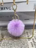 Llavero colgante de bola de peluche de 8 cm de imitación de piel de conejo Rex, accesorios de joyería para ropa y equipaje transfronterizos