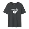 Camiseta Masculina de Manga Curta Algodão Puro de Fibra Longa de Xinjiang Pima Algodão Luxuosa 50 Fios Amônia Líquida Impressão Direta Importada
