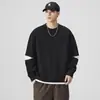 Ropa para Hombre Fengshe / Marca de Moda Sudadera Versátil Holgada de Cuello Redondo de Peso Pesado 300G para Hombre, Nuevo Top con Parches de Invierno/Otoño