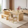 2026 Nuevo Estilo Nuevo Chino Madera Maciza Sala de Estar Escritorio Largo Grande Mesa de Té Integrada Doble Uso Estudio Escritorio de Oficina