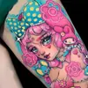 Tatuagem Adesiva Diablo Feminina À Prova D'água Duradoura Europeia e Americana Violência Lori ins Desenho Animado Fofo Flor Braço Não Refletivo Anti-Han