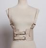 Cinturón de chaleco con hebilla lisa de cuero PU para mujer, vestido camisero decorativo con sello de cintura dulce retro personalizado