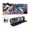 Mouse Pad Luminoso RGB Fluido Abstrato Teclado Gamer E-Sports Pad Espessado para Mesa de Escritório LED Colorido Tamanho Grande