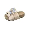 Chanclas de dedo de tacón bajo Rad con suela gruesa, de moda, bonitas, 2026, de felpa para otoño e invierno, versátiles, de dibujos animados, estilo coreano