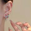 2022 Nuevo Diseño de Nicho Puente Arcoíris Exquisito Color Diamante Pequeño Arete Aro para la Oreja Pendientes Únicos de Color en Contraste