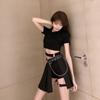 Traje Sexy de Mujer Disco Verano Top Corto Chica Guapa Genial Estilo Gótico Deseo Puro Falda Plisada Traje de Baile de Jazz