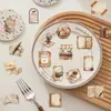 50 Pegatinas Retro de Cafetería Doble Transparente Pegatinas Transparentes para Mascotas DIY para Diarios, Teléfonos, Maletas y Botellas de Agua