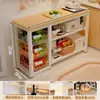 Estante de Almacenamiento para Cocina, Mesa Multifuncional de Piso de Múltiples Niveles para el Hogar, Ultra Estrecha, Mesa de Trabajo, Gabinete de Almacenamiento, Gabinete Lateral Estrecho