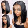AliExpress Peluca de Comercio Exterior Cabello Negro Corto Lacio Europeo y Americano Mediana Corta Bobo Seda de Alta Temperatura Encaje Frontal Gorro de Cabeza en stock