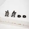 Yiwu Joias Aço Inoxidável Vazado Personalizado Fofo Animal de Estimação Cachorro Gato Dinossauro Brincos Femininos Acessórios Versáteis em Estoque