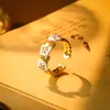Anillo de Esmalte Estilo Hada del Bosque Anillo Abierto de Flor Dulce Anillo de Diseño de Alta Gama Elegante y de Moda para Mujeres