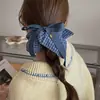 Pañuelo Cuadrado Estilo Francés Pastoral Lazo para el Cabello Cola de Caballo Atmósfera de Alta Gama Cuerda para el Cabello Banda Elástica Scrunchie Mori Girl Accesorio para el Cabello