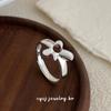 Anillo Cui Yan Ornaments de Plata S925 Estilo Coreano con Forma de Flor Pequeña Diseño de Nicho Femenino Anillo de Primavera y Verano Ajustable