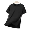 Camiseta Deportiva de Verano para Hombre de Manga Corta, Holgada, para Correr y Fitness, Hecha de Seda de Hielo, Talla Grande, Secado Rápido, Transpirable, Absorbente de Sudor