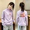Ropa interior térmica para niñas Otoño Invierno Ajustada Cálida Terciopelo Alemán Superior Elegante Versátil Niños Bebé Manga Larga Cepillada Camiseta Moderna