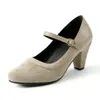 Zapatos de tacón alto Mary Jane negros con plataforma para mujer, estilo vintage con una sola correa de hebilla, patchwork de gamuza, zapatos casuales, zapatos elegantes para el trabajo