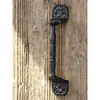 Manija de Puerta Grande de Hierro Fundido Antiguo Estilo Retro para Patio Exterior Jardín Puerta de Madera Decoración de Puerta de Gabinete Tirador de Hierro Forjado Perno