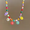 "Flower Story" Cor Contraste Dopamina Margaridinha Corrente para Clavícula Feminina Fofo Design de Nicho Estilo de Férias Colar