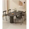 Mesa de Comedor de Pizarra Estilo Francés con Columna Romana Combinación de Silla Mariposa Hogar Apartamento Pequeño Lujo Ligero Isla Mesa de Comedor Integrada
