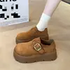 Zapatos Birkenstock súper elegantes de suela gruesa para aumentar la altura y cobertura total para mujer, nuevos mocasines versátiles casuales de otoño 2026, zapatos de un solo color Birkenstock