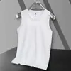 Camiseta Sem Manga Personalizada Algodão Pesado 240g Cor Lisa Colete Camiseta Esportiva de Verão Colete Personalizado com Logo Impresso