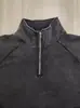 Venda direta de fábrica transfronteiriça estilo americano gola velha desbotada com zíper suéter solto retrô masculino e feminino plus size pode ser figura quente
