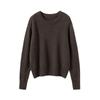 100% Cashmere Puro Feminino Gola Redonda Cor Sólida Quente Casual Malha Outono e Inverno Nova Camisa Básica