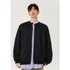 Sudadera casual de talla grande para hombre de otoño especial estilo Hong Kong de alta gama con patchwork a rayas de dos piezas falsas