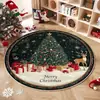 Tapete de Natal Chifres de Veado Sinos Tapete Tapete de Árvore de Natal Vermelha Decoração de Feriado para Sala de Estar Veludo Cristalizado Tapete Antiderrapante