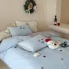 Conjunto de Quatro Peças 100% Algodão de Fibra Longa Escovado com Bolinhas, Capa de Edredom Bicolor de Alta Qualidade, Simples e Elegante, Outono/Inverno 2026