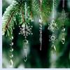 Venta al por mayor Transfronteriza Amazon Colgante de Copo de Nieve Navideño Transparente Copo de Nieve Decorativo y Carámbano Colgante de Cuentas para Árbol de Navidad