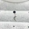 Colgante de Luna con Circonita Incrustada de Aleación de Titanio F136 Piercing Labial de Titanio G23 Rosca Interna Cabeza de Joyería
