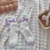 Calcetines Grues Estilo Princesa Dulce para Mujer Otoño e Invierno Lindos Calcetines de Felpa para Dormir Calentitos para Casa Calcetines de Piso de Felpa de Coral