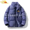 Otoño e Invierno Nueva Marca de Moda Color Sólido Versátil Engrosado Cálido Chaqueta de Algodón Estilo Pareja Transfronterizo Moda Casual Cuello Alto Abrigo de Algodón