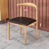 Cadeira de Jantar, Cadeira para Casa com Encosto, Cadeira Chifre, Banqueta, Conjunto Simples de Mesa e Cadeiras, Cadeira Imitação de Madeira Estilo Nórdico, Cadeira Tendência de Ferro Forjado