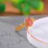 Yilu Plata S925 Plata Esterlina Chapado en Oro Rojo Agua Rojo Sur Jade Hetian Jade Agua Soleada Jade Tejido Vintage Anillo Cara de Huevo Anillo de Plata