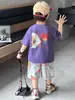 0708 Conjunto de Verano de Manga Corta para Niños 2026 Nuevo Conjunto de Dos Piezas de Moda para Niños, Ropa Infantil Fresca y Elegante