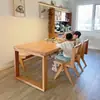 Nova Mesa de Jantar Mobien de Madeira Maciça Chinesa Mesa de Estudo Integrada para Casa Estilo Madeira Original Cor Nogueira Nórdica Mesa de Jantar Retangular