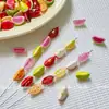 Cuentas acrílicas simuladas en forma de manzana, cuentas de frutas, pulsera, cuentas para ensartar DIY, cadena para teléfono, charm para bolso y accesorio