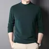 Ropa interior térmica de manga larga para hombre con cuello medio de forro polar, capa base de invierno, manga larga térmica, autocalentable de manga larga
