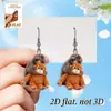 Pendientes Acrílicos Transfronterizos de Mono Pequeño Abrazado Estilo Plano Europeo y Americano Versátiles Nuevos Pendientes Estampados Moda Diaria 2D