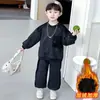 Conjunto de Forro Polar para Niños Otoño/Invierno 2026 Estilo Nuevo Bebé Fresco Acolchado de una Pieza Forro Polar Estilo Coreano Ropa Deportiva Conjunto de Dos Piezas