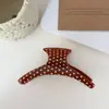 Novo Presilha de Cabelo Geométrica Simples e Versátil de Acetato com Bolinhas, Presilha Jacaré para Meninas, Acessório de Cabelo para Coque na Parte de Trás da Cabeça