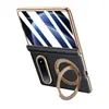 Aplicable a Funda para Teléfono Xiaomi 18Fold Plegable Central Protección Eje Central Cobertura Completa Soporte Giratorio Redondo Funda con Borde Dorado Anticaídas