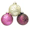 Adornos de Vidrio para Navidad, Colgantes de Vidrio con Polvo Dorado Vintage, Bolas de Vidrio Exquisitas con Textura, Decoraciones Colgantes de Navidad Pintadas